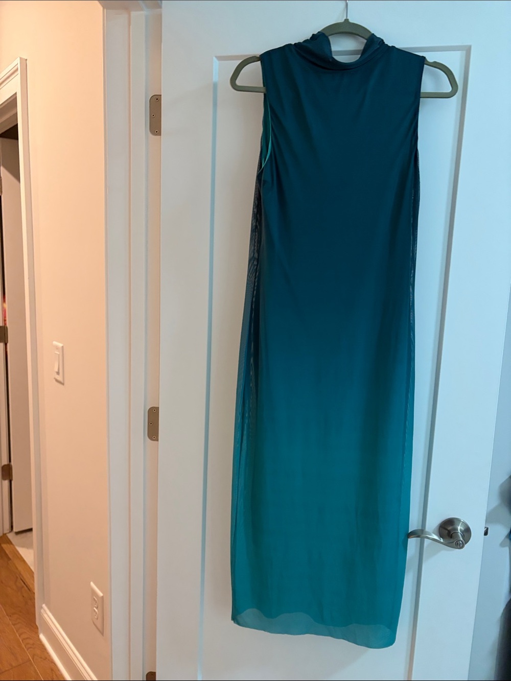 Bar III Teal to Aqua Ombre Sleeveless Midi Dress